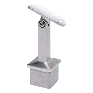 PSG ledstangsstøtte med led, klistret 42,4 mm til søjle 40x40 mm AISI 304 satineret