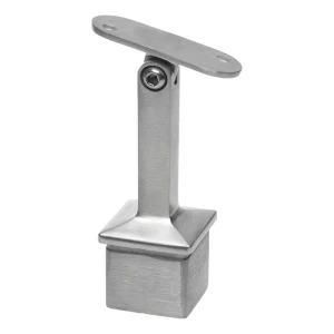 PSG flad gelænder støtte leddet klæbet til stolpe 40x40 mm AISI 304 satin