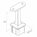 PSG flad gelænderstøtte klæbet til søjle 40×40 mm – rustfrit stål AISI 304 satin 001-051 (2)