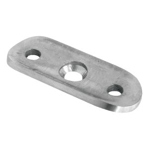 Monteringsplade til gelænder ø 48,3 mm – rustfrit stål AISI 304, satineret, 64x24x4 mm