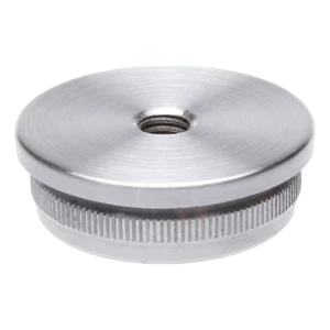 Indstøbt konveks endeprop til rør 42,4 mm med M8 gevind – rustfrit stål satin