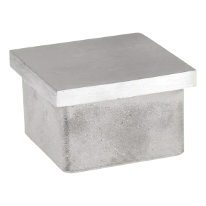 Endeprop til kvadratisk profil 40×40×2 mm – rustfrit stål AISI 304 satin