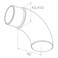 Lukket røralbue til rækværk for rør 42,4 mm – rustfrit stål AISI 304 satin 001-102 (2)
