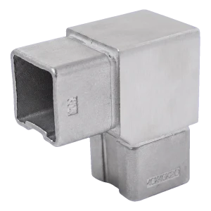 90° vinkel til gelænderprofil 40x40 mm – rustfrit stål AISI304, satineret