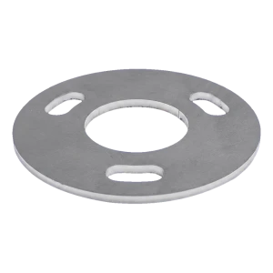 Gelænderstolpe-bundplade til svejsning fi 100 mm – rustfrit stål AISI 304, system 42,4