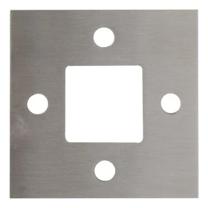 Gelændersøjlefod til svejsning 100x100 mm – rustfrit stål AISI 304 satin, system 40x40