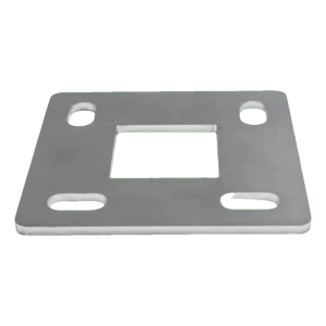 Grundplade til gelænderstolpe til svejsning 80×80 mm – rustfrit stål AISI 304, system 40×40