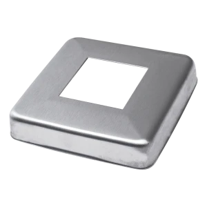 Kvadratisk stålrosette til gelænderprofilering 40x40 mm – 85x85 mm satineret