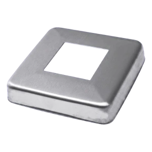 Maskerende gelænder-rozet 90x90 mm til profil 40x40 – rustfrit stål AISI 304 poleret