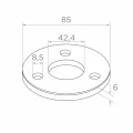 Gelændersøjle-bund til svejsning fi 85 mm – rustfrit stål AISI 304 satin, system 42,4 001-188 (2)