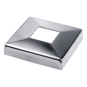 Maskerende firkantet roset 108×108 mm til gelænderprofilsystem 40×40 – rustfrit stål AISI 316 satin