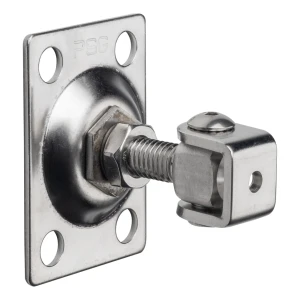 PSG justerbart portehængsel M12 med skilt 75×55 mm – rustfrit stål AISI 304