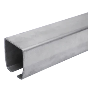 PSG køreskinne til skydeport 100×90×5 mm sort – C-profil stål 6 m