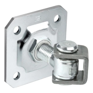 Comunello – justerbart hængsel til fløjporte M20, plade 100×100 mm