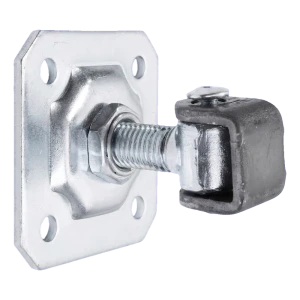 PSG justerbart hængsel til fløjporte M20 med plade 100×100×4 mm