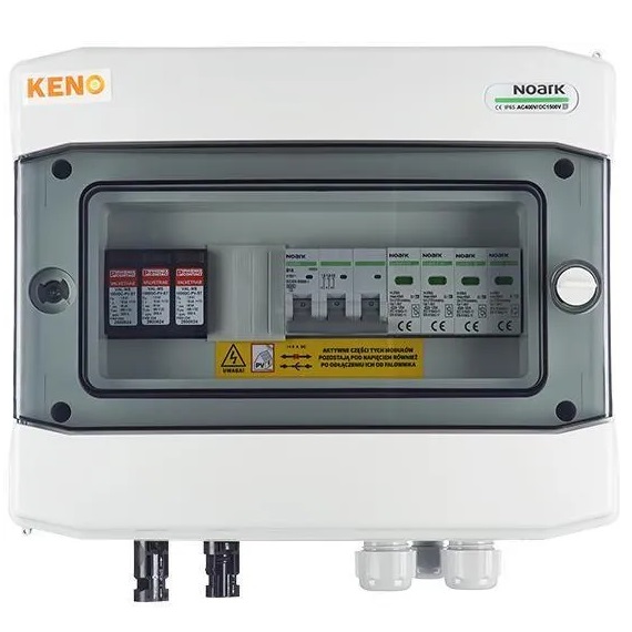 Koblingsboks med DC + AC overspændingsafleder, 1000V type 1+2, 1x PV-streng, 1x MPPT // ogr. AC type 1+2, 16A 3-F type SH-90 DCAC